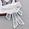 New Hollow Lace Embroidery Fake Collar For Women White Black False Detachable Collar Lapel Shirt Tie Necklace Clothes Accessory
