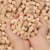 Квадратный маленький деревянный блок модель, цельное дерево DIY ручная сборка деревянных блоков, детская игрушка-головоломка для малышей, декор, поделки, искусство
