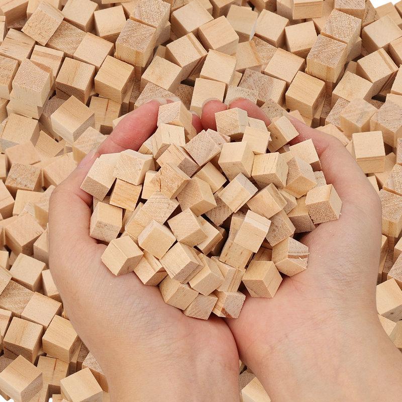 Квадратный маленький деревянный блок модель, цельное дерево DIY ручная сборка деревянных блоков, детская игрушка-головоломка для малышей, декор, поделки, искусство