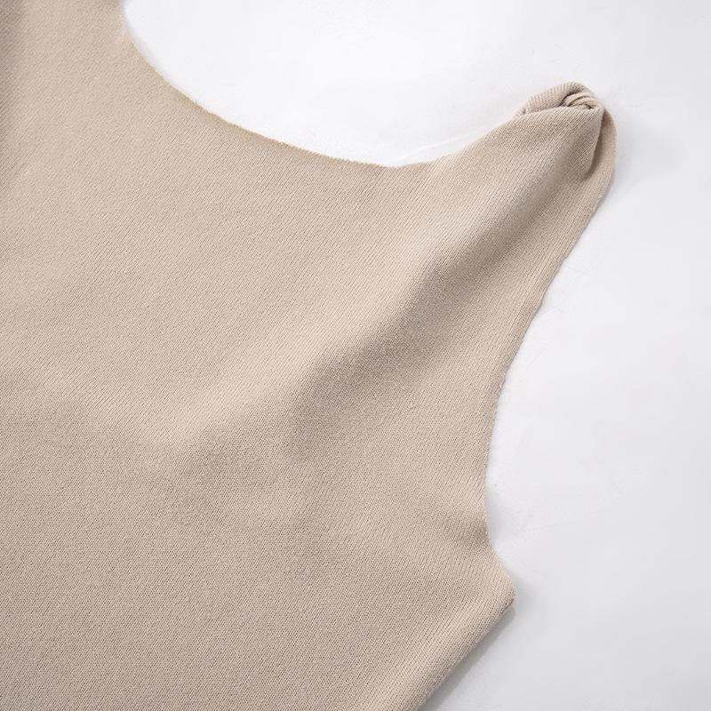 GMXIA Женское весенне-летнее однотонное платье без рукавов на бретелях с перекрутом, сексуальное платье в обтяжку бедер