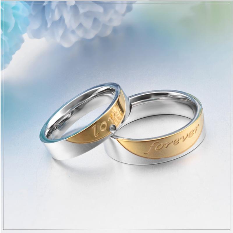 Парное кольцо Кольцо с бриллиантом из нержавеющей стали Кольцо из титановой стали Парное кольцо Кольцо-пара в форме сердца