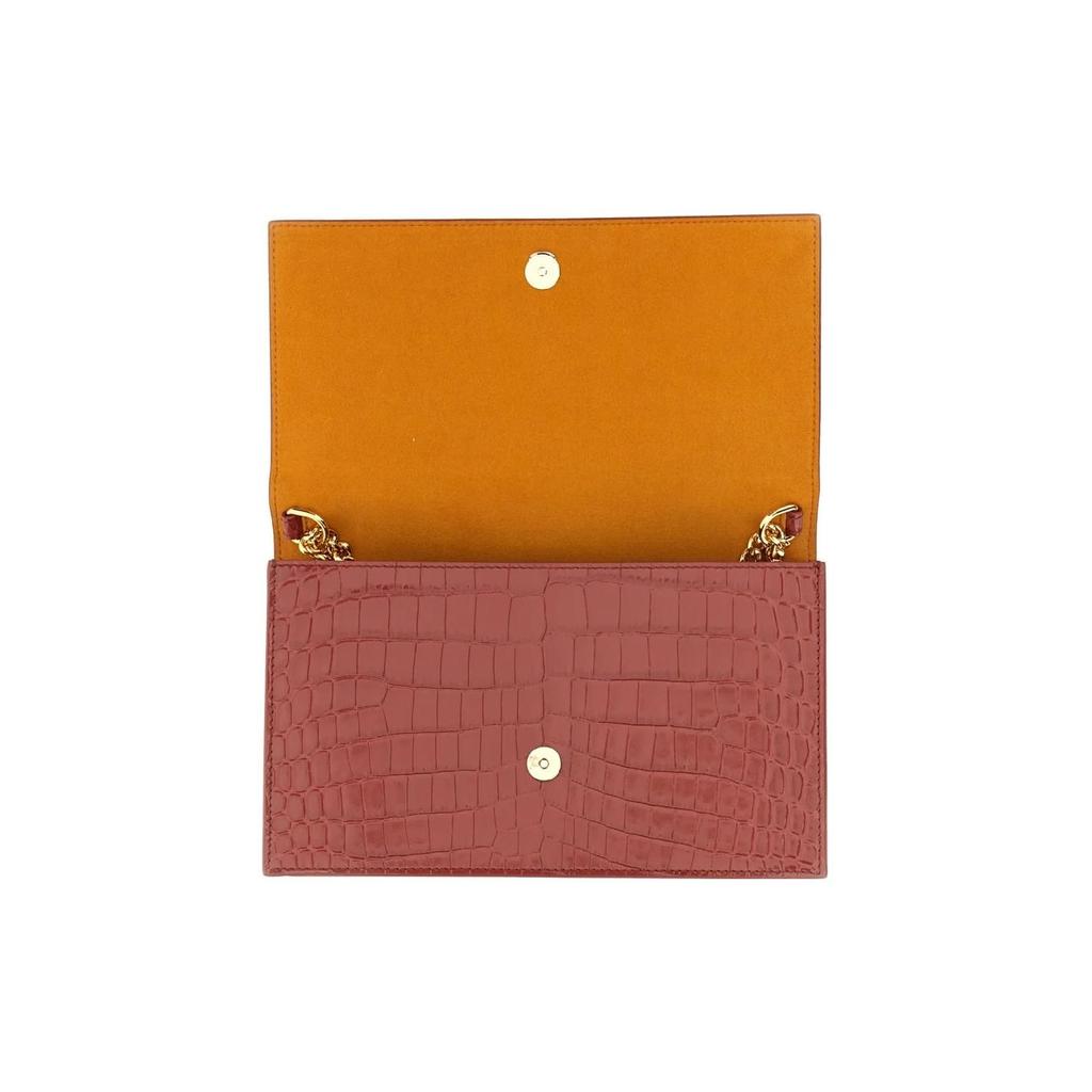Alexander Mcqueen Skull Croc-Embossed Top Handle Bag, Deep Red, Gold Skull Hardware, Women's Luxury Handbag for Daily Party 732798-1HB0G-6338