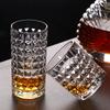 300 мл/330 мл Стеклянная чашка с ромбовидным рельефом Изысканные бокалы для виски Коктейльные бокалы для бренди Премиальные стаканы для питья Стаканы для сока и напитков