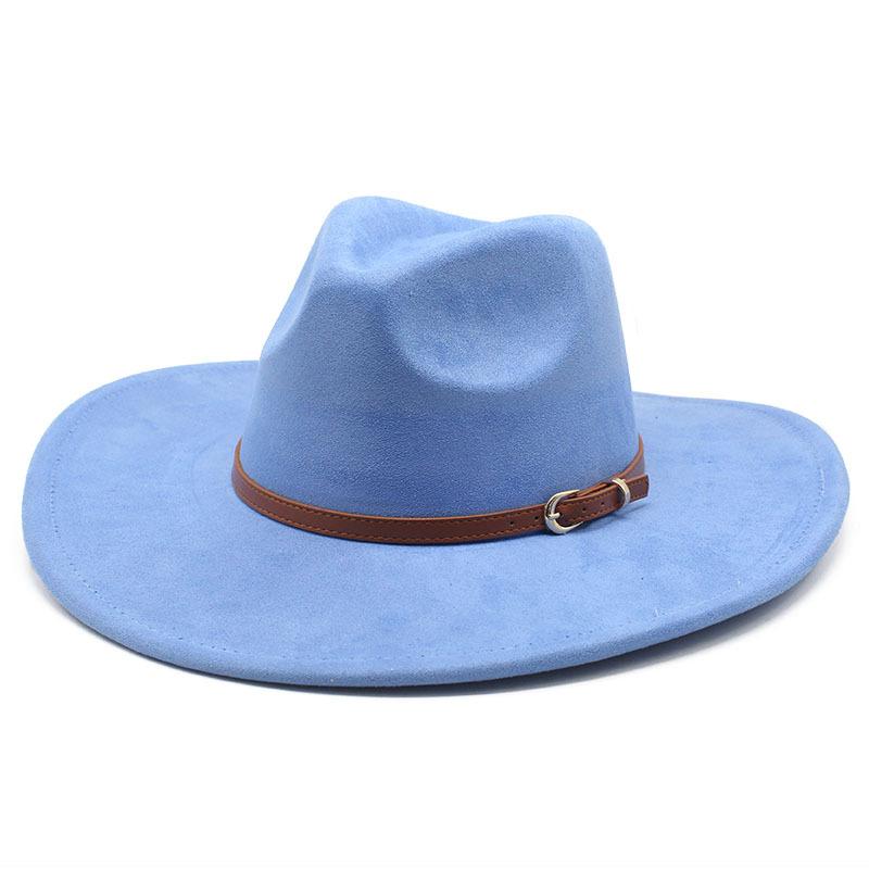Замшевый цилиндр для мужчин и женщин, большая шляпа с карнизом, плоская кромка, джазовая шляпа