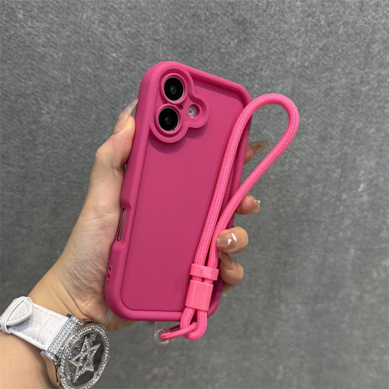 Чехол из мягкого силиконового каучука конфетного цвета для iPhone 16 15 14 Plus 13 12 11 Pro Max Матовый Ударопрочный Защита Камеры Ремешок Чехол