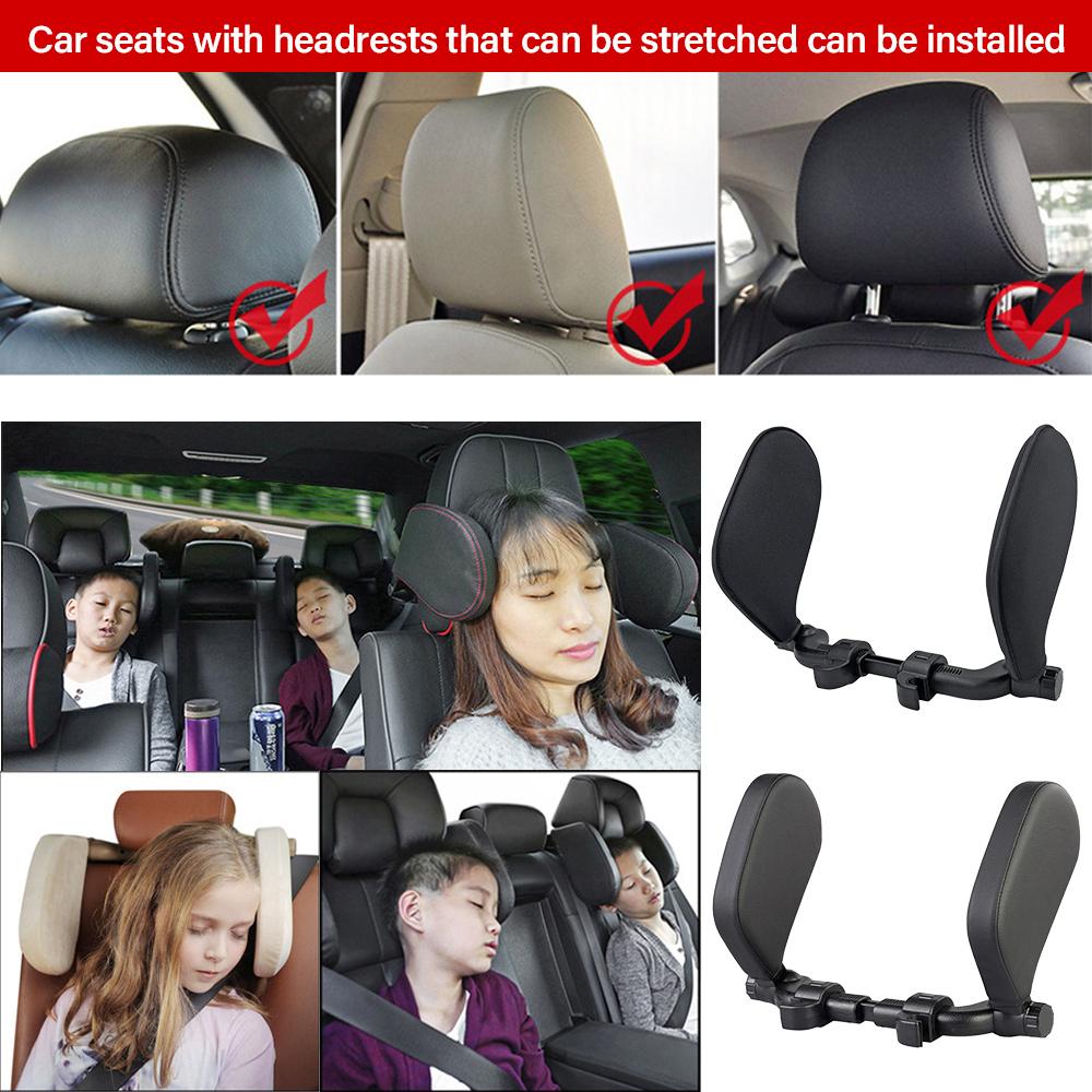 Fabric/Leather Car Neck Headrest U-shaped Pillow Cushion Seat Memory Foam Pad Sleep Side Head Telescopic Support Cervical Spine