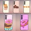 Чехол для телефона с пончиками, десертами, закусками для Samsung Galaxy A20, A21s, A22, A31, A32, A52, A53, A72, 73, A80, мягкий черный чехол