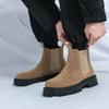 Fashion Handmade Luxury Men Ankle Boots Autumn Winter Cow Suede Leather Shoes Outdoor Work Toooling Boots Male All-match Chelsea Boots