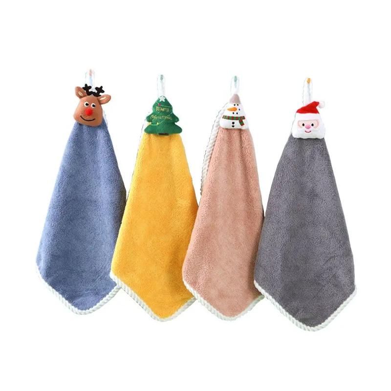 1 шт. Коралловое мягкое полотенце для рук, абсорбирующая ткань, кухонные салфетки, принадлежности для ванной, мультяшная подвесная ткань, кухонные аксессуары