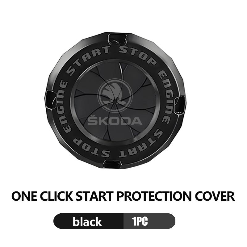 LQP4 For Skoda Car Interior One-Click Start Ignition Engine Stop Push Switch Button Protective Cover Octavia A5 A7 RS Fabia Superb