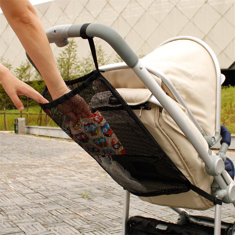 Сумка для детской коляски Подвесные сетчатые сумки Портативный большой емкости Карман для хранения детских товаров Органайзер Аксессуары для колясок