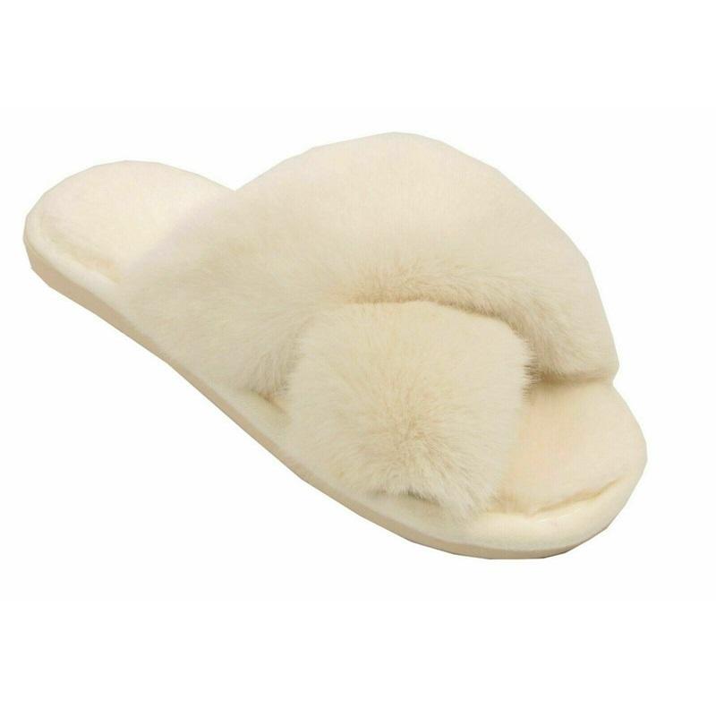 Женские пушистые тапочки для девочек, женские туфли без каблуков с открытым носком из искусственного меха, обувь без каблуков для женщин