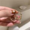 Metal Twisted Gold Round Earrings for Women Irregular Geometric Statement Dangle Earrings Wrap Design Punk Fashion Ear Dec