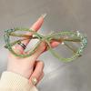 Colorful Cat's Eye Diamond-encrusted Anti-blue Light Glasses, New Fashionable Frame, Personalized Sunglasses Frame