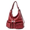 Fashion Multi-pockets Shoulder Bag For Women Large Capacity Crossbody Bag High Quality Leather Messenger Handbag Purse