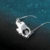 Sterling Elephant Pendant Necklace With Moissanite Stone Delicate Chain Women Animal Jewelry Gift