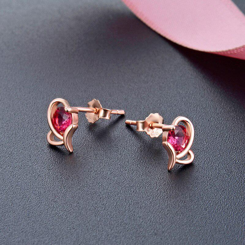 Tancise Classic 925 Silver Stud Earrings with Gemstone for Women Butterfly Shape Earring Fine Jewelry Wedding Party Gift
