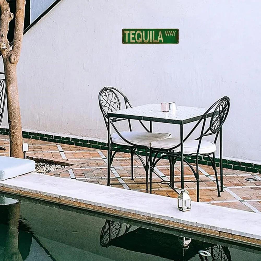 1 шт., Металлическая жестяная табличка Tequila Road (15,75"x3,94"/40x10см), Новинка Уличный знак, Декор для дома, Декор комнаты, Декор стены