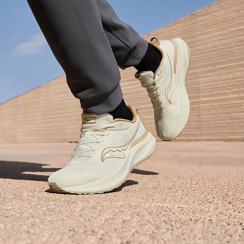 SAUCONY Puff 2 Everyday Comfort Walking Fabric Shock Absorption Durable Low-Top Casual Running Shoes Unisex Sneaker Beige S28220-1