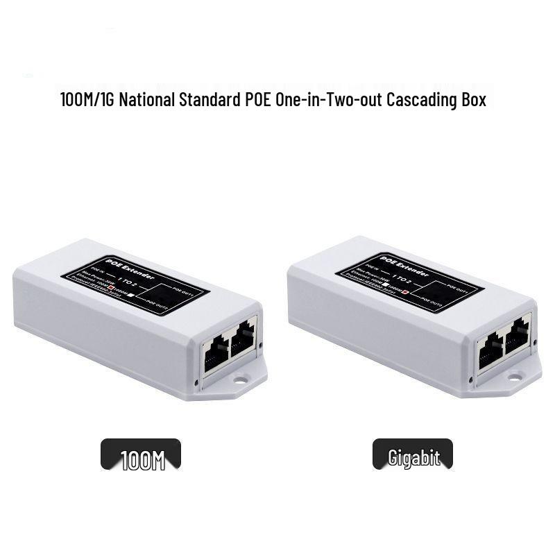 100M POE Splitter & Repeater Box: One-in-Two-out Cascade Amplifier