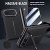 For iPhone Duo Case Matte Leather Magnetic Wireless Charging Hinge Lens Holder With Tempered Film Shockproof Protection Cover