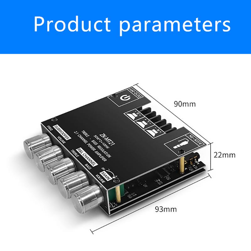 Плата усилителя сабвуфера канала Zk-Mt21 Cs8673E 2.1 Power Audio Stereo Amplifier Board Bass Amp Aux Power Amplifier Module