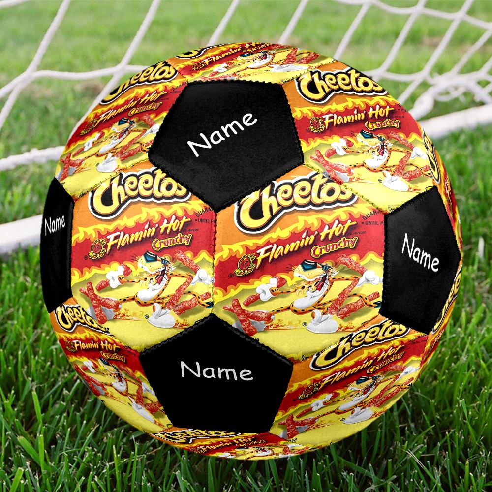 Custom Name Cheetos Theme Size 5 Soccer Ball, Suitable for Both Indoor and Outdoor Matches, a Gift Suitable for Everyone.