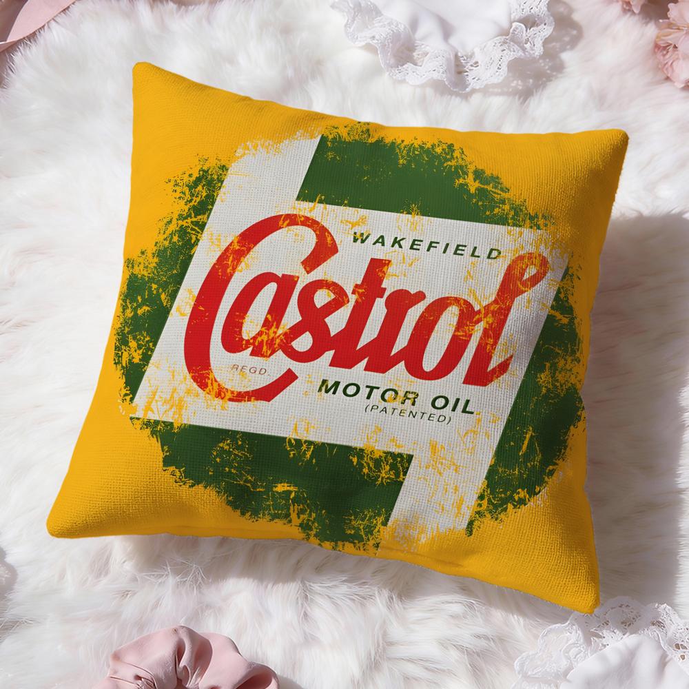 Логотип C-Castrol Чехол-подушка Премиум Комфорт Двусторонний Чехол для Подушки - Дизайн "Два в Одном" для Любой Комнаты и Салона Автомобиля