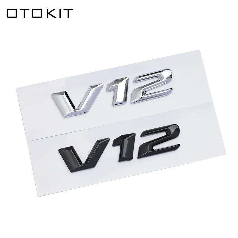 OTOKIT 3D ABS Chrome Letters Car Fender Badge Sticker V12 Emblem Logo For Mercedes Maybach S600 W222 S500 W140 CL600 M275 CLS63 hgg0