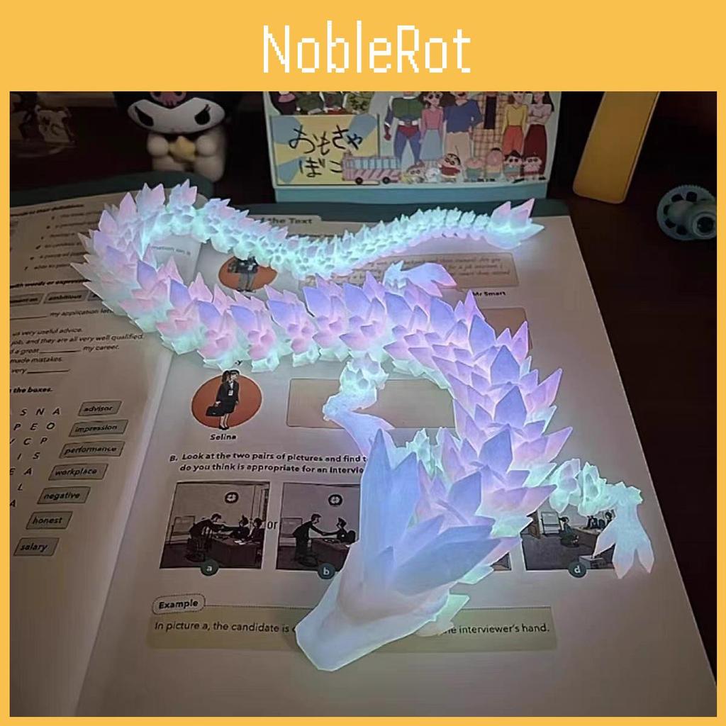 Яркая 3D-печатная светящаяся радужная фигурка дракона, стильная выставочная скульптура 30 см