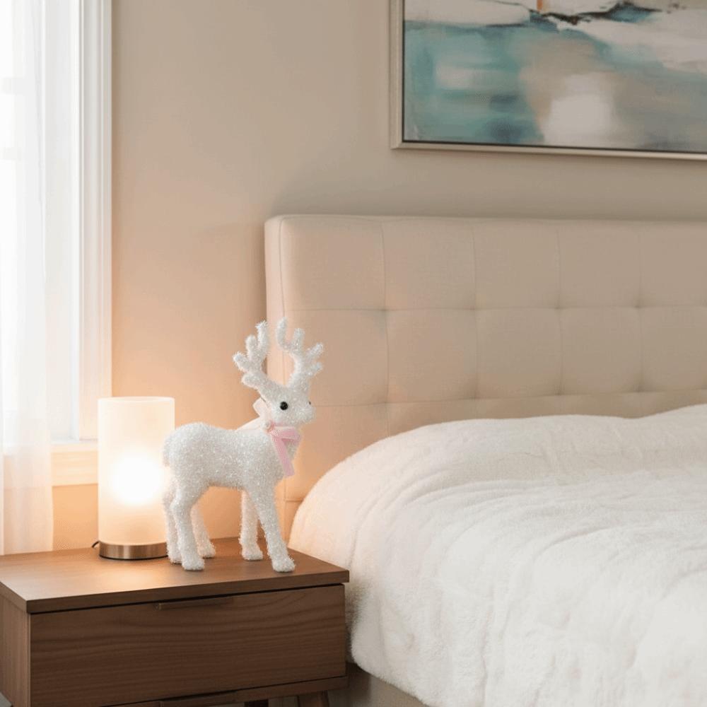 Блестящие рождественские украшения в виде оленей, мультяшная скульптура оленя, Новый год