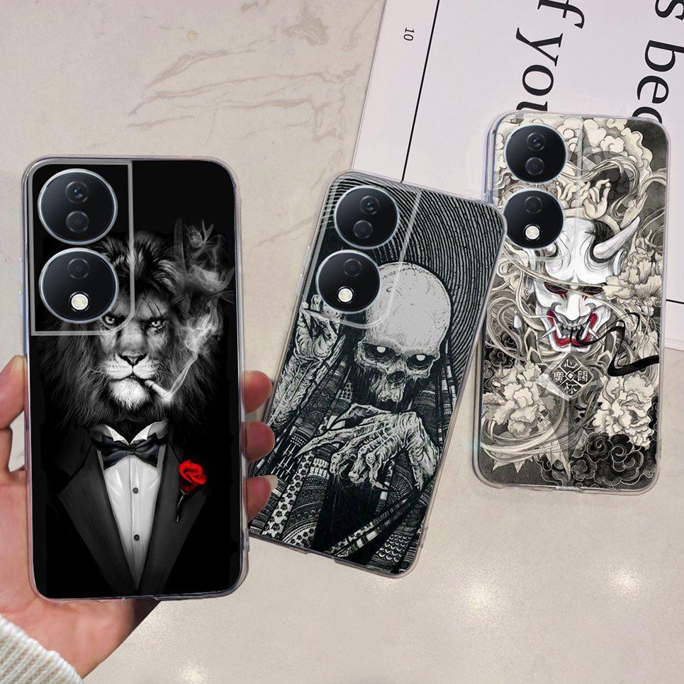For Cover Honor X7b 5G Case For Honor X8B 4G Love Heart Women Fashion Luxury Pattern Housing Etui Huawei HonorX8b Soft Clear TPU