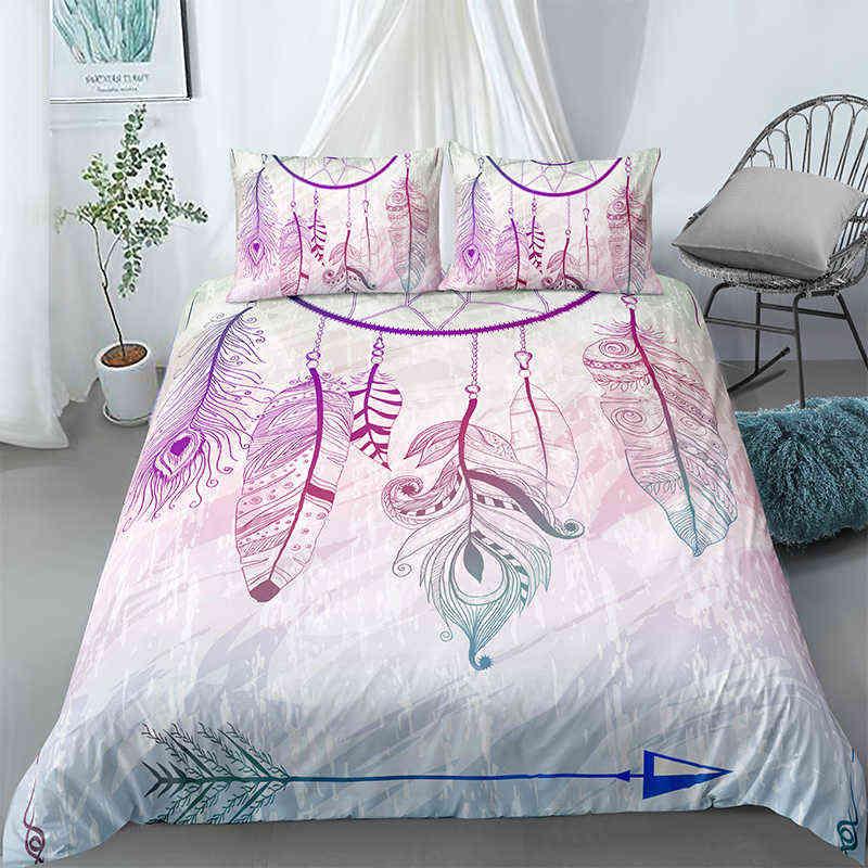 Комплект пододеяльника Dreamcatcher King Size Бохо Ловец снов Постельное белье Микрофибра Богемный стиль Пододеяльник Для девочек Женщин
