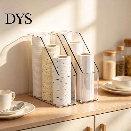 Desktop Storage Organizer Kitchen Cling Film Organizer, Space Saving Durable Box, Large Small Item Holder Capacity Vertical Bin, for Food Foil