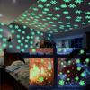 50pcs Luminescent Snowflake Wall Stickers, Mini Christmas Snowflake Star Luminous Ceiling Wall Decoration, Suitable For Home Bedroom Decoration