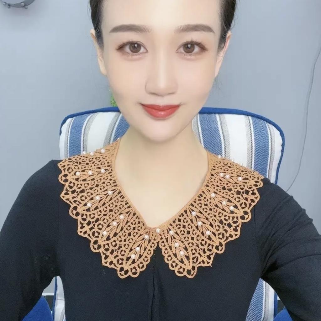 [Bead Lace Fake Collar] Korean Version Of Lace Women'S Hollow Kapok Silk Shawl Summer Sun Protection Fake Collar Versatile