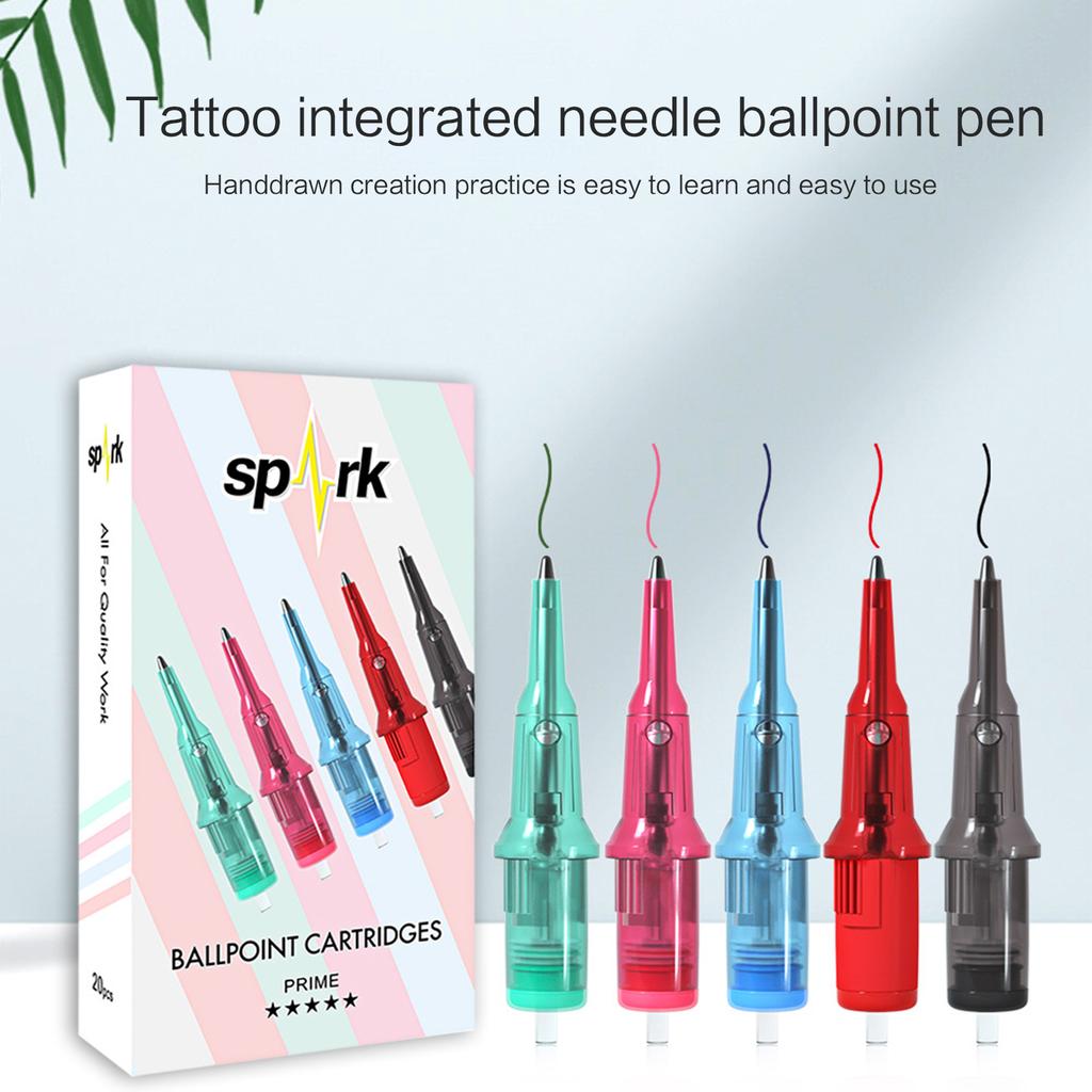 20 шт. шариковых ручек для практики татуировок картриджи иглы шариковые ручки картриджи татуировки иглы для рисования практика