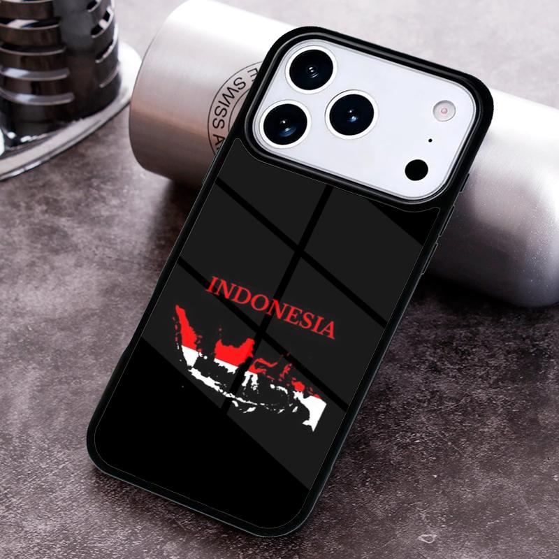 Чехол для телефона Индонезия Флаг Карта для iPhone 17 16 15 Pro Max Air 14 13 12 11 Plus Ударопрочный чехол