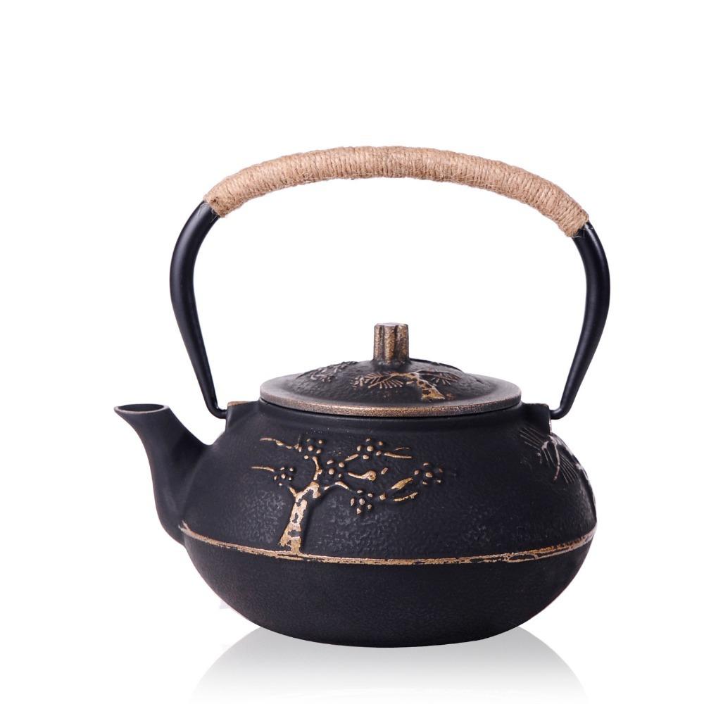 New 7 Chioces Cast Iron Teapot Set Japanese Tea Pot Tetsubin Kettle Enamel 900ml Kung Fu Infusers Metal Net Filter Cooking Tools