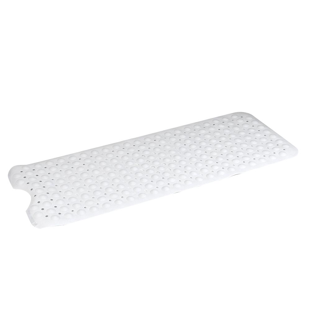 PVC Household Hotel Bathtub Shower Mat Slip Resistant Bathroom Floor Mat with Suction CupWhite 40.5x101cm
