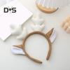 Christmas Headband Antler Decor Hair Hoop Festive Reindeer Design Headgear Women Elastic Comfortable Xmas Hair Accessories