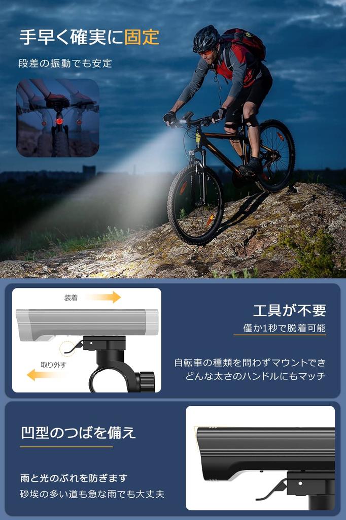 USB Rechargeable Bicycle Light Large Capacity 6 Powerful 1000 Lumens High Brightness Bicycle Headlight with Automatic 5 Dimming LCD Battery Level IPX6