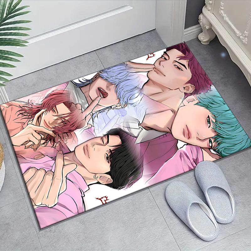 1pc KPop Demon Hunters SAJA BOYS1 Design Area Rug - Non-Slip, Soft & Cozy Floor Mat for Living Room, Bedroom, Office - Indoor/Outdoor Decorative Carpe