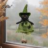 Halloween Holiday Decoration Hanging Decoration, Spooky Pumpkin/Ghost/Witch/Black Cat Doll Ornament with Decorative Witch Statue Burlap Skirt