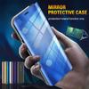 Book Leather Mirror Flip Phone Case For Motorola Moto 9 8 Plus Power Lite Play Shockproof Clear View Stand Cover