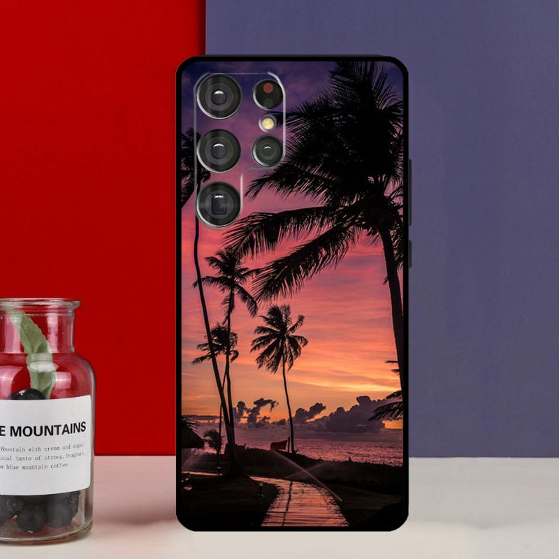 Закат пальмы Чехол-футляр Для Samsung Galaxy S25 Ultra S9 S10 S20 S21 FE S22 S23 Plus S24 Ultra Чехол для телефона