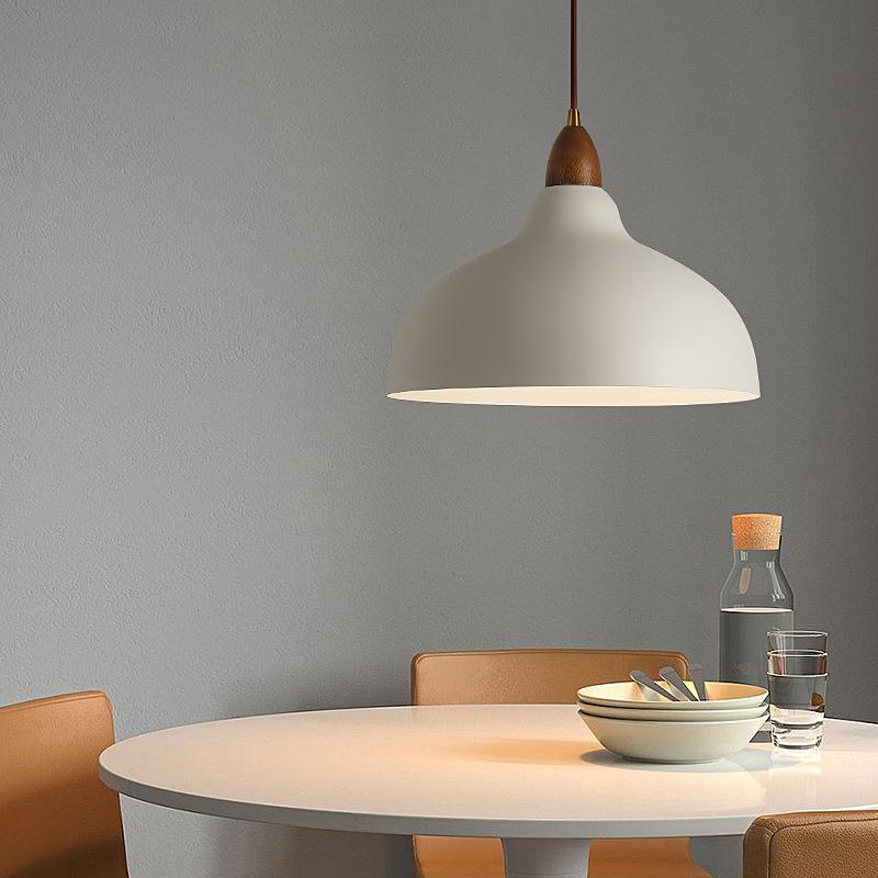 Nordic Minimalist Hanging Lamp Black White Metal Modern Pendant Light Retro Droplight for Bedroom Bedside Dining Room Bar Decor