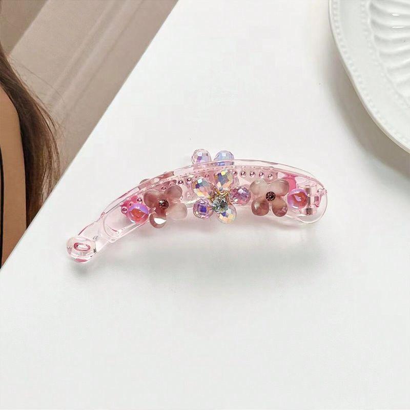 1 шт. заколка-банан из трех лепестков, заколка-твист на одно слово, темпераментная вертикальная заколка, аксессуар для волос, заколка для волос, инкрустированная бриллиантами