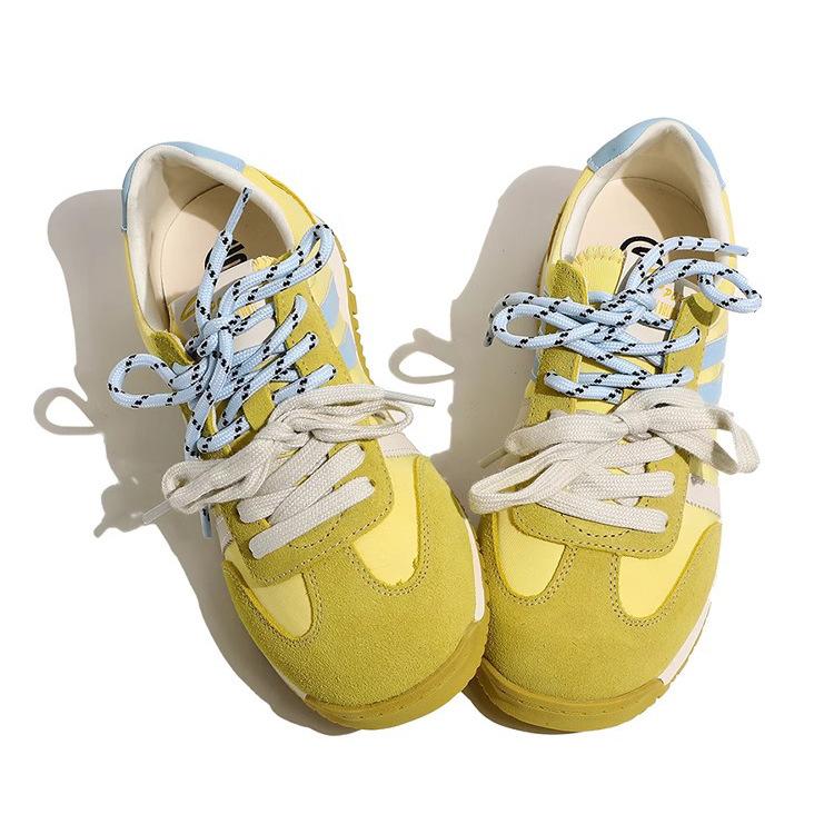 Овечья кожа версия балетного стиля моральные тренировочные туфли женские 2025 весна и осень на плоской подошве повседневные спортивные туфли универсальные туфли Форреста Гампа