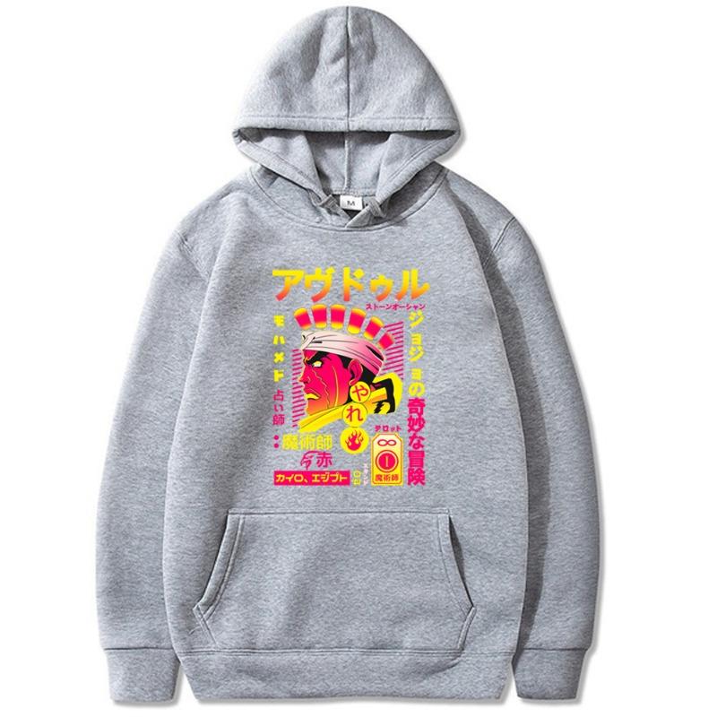 Avdul Stardust Crusader JOJO Men's Hoodie Vintage Unisex Pullover Men Vintage Graphic Hoody Tops Popular Streetwear Clothing